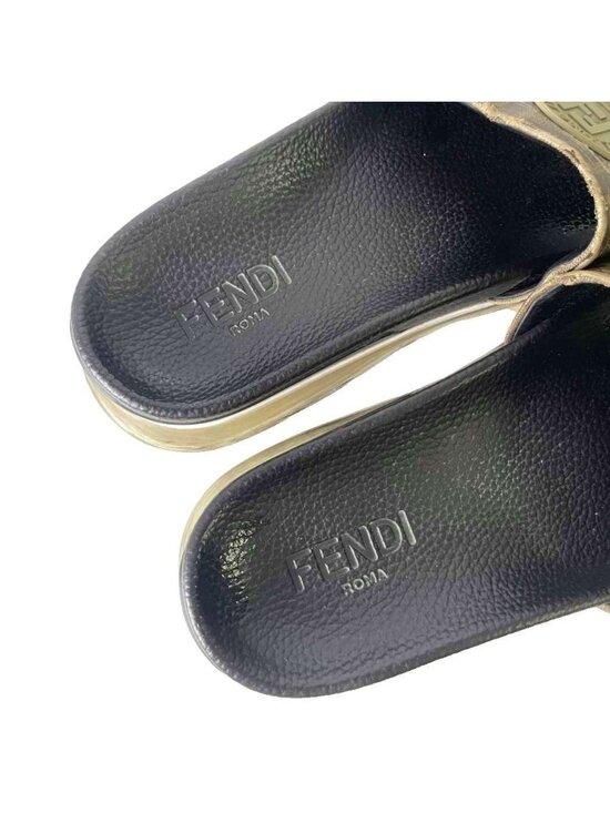 Fendi Slide Sandals Lava Logo Zucca Pattern 8 Brown main image 9